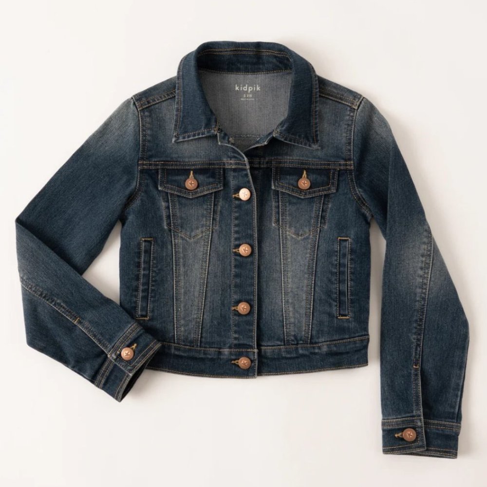 Kidpik NWT Stretch Denim Jean Jacket Girls Size S (7/8)